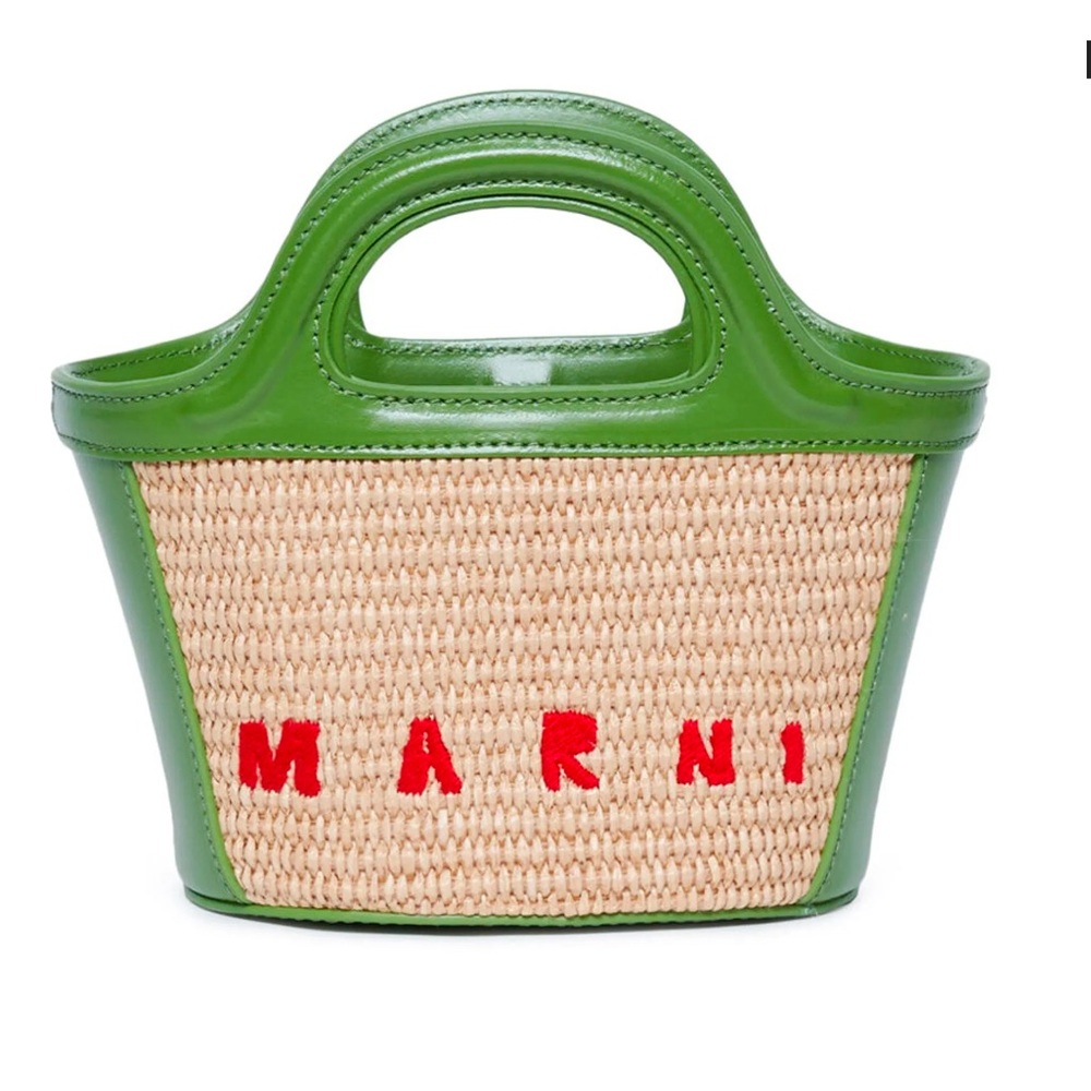 Marni Micro Tropicalia Summer Top Handle Bag Green Detachable Strap